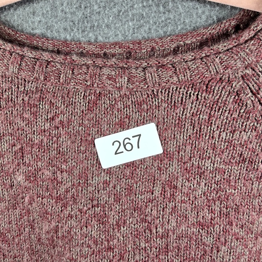 TOAD & CO Women S Heather Red Pullover‎ Sweater 100% Merino Wool Elbow Patches - Picture 12 of 12